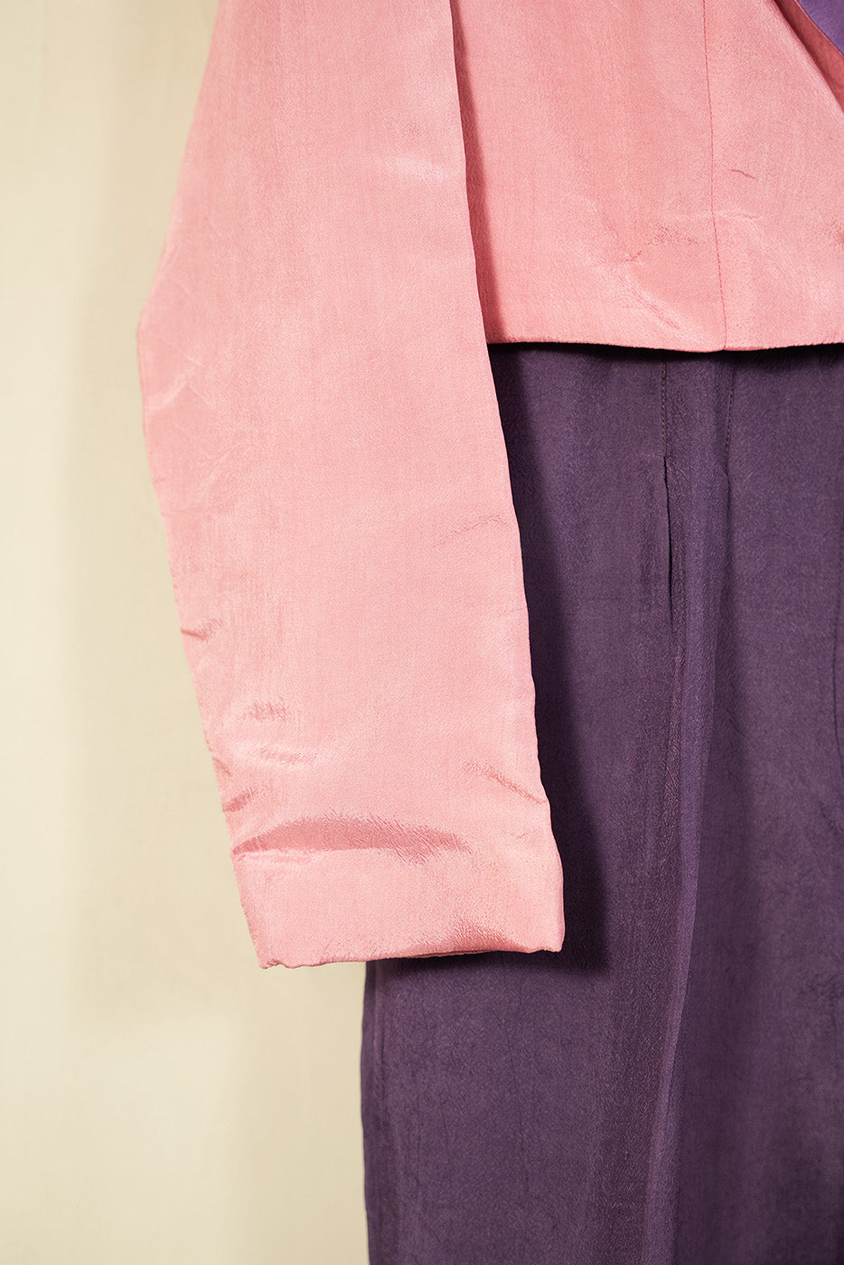 Cropped colour blocking blazer