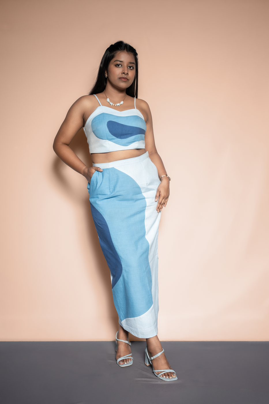 Waved Colour Blocked co-ord