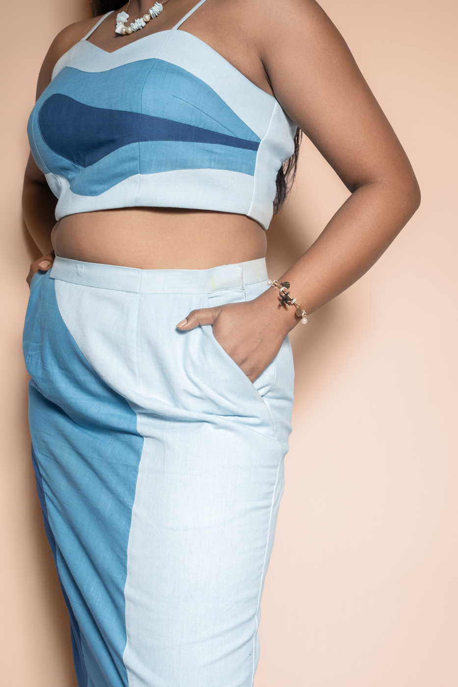 Waved Colour Blocked co-ord