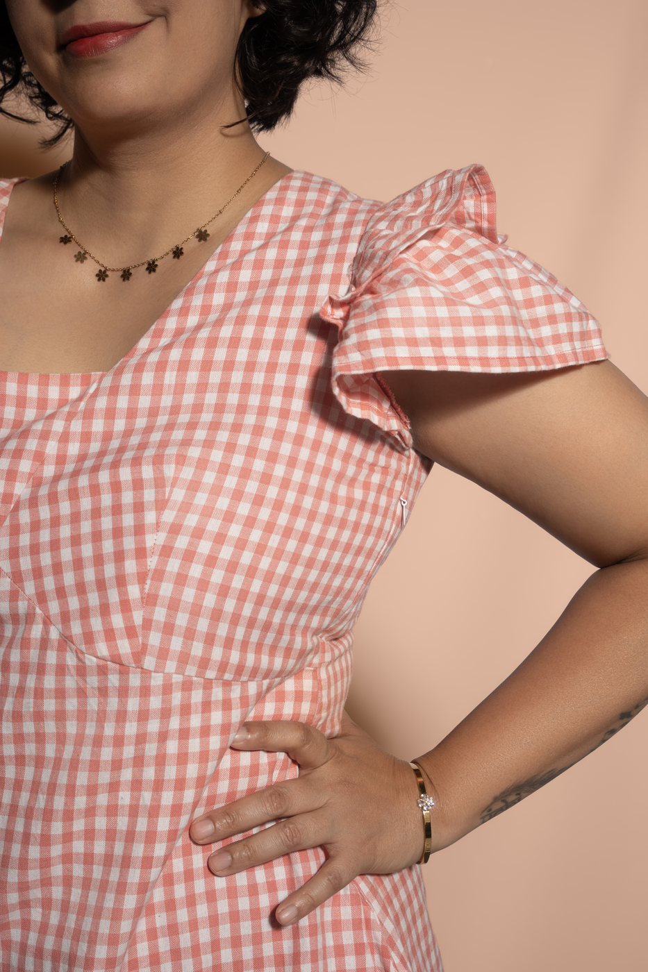 Ghingham Short Dress