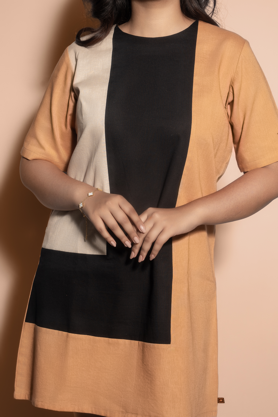 Boxed Colour Blocked Dress