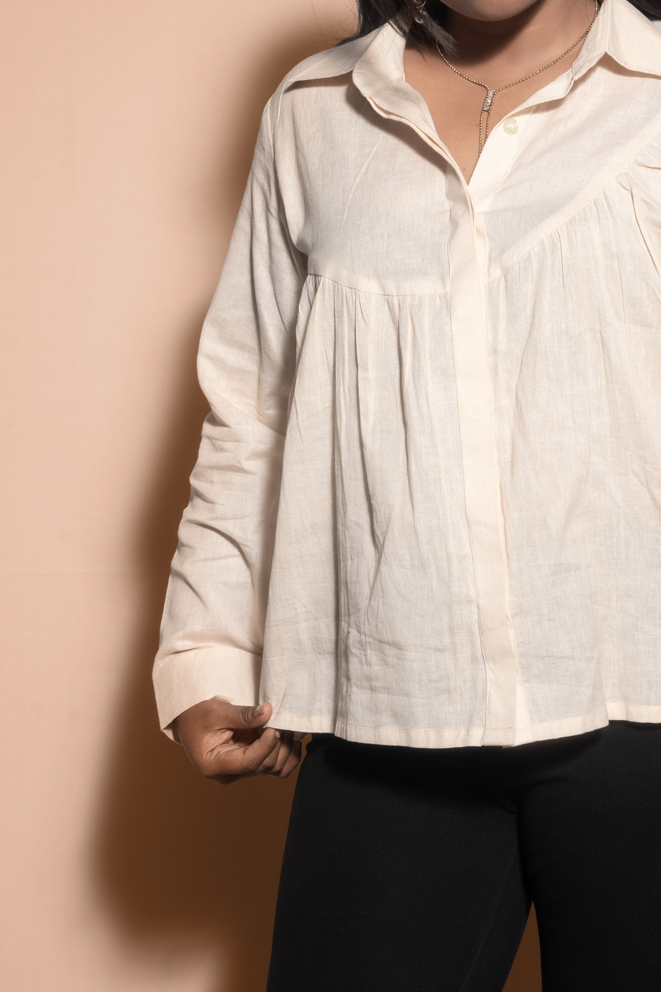 Asymmetric Gathered Shirt