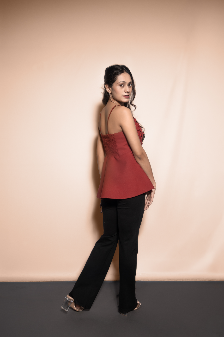 3D Floral Peplum Top