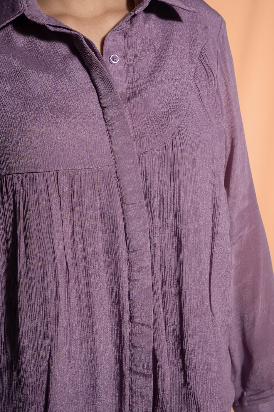 Asymmetric Chinnon Gathered Shirt