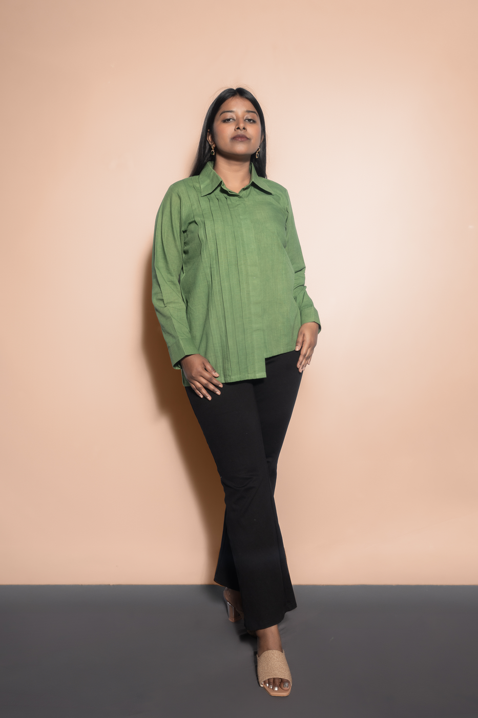 Pleated Asymmetric Shirt
