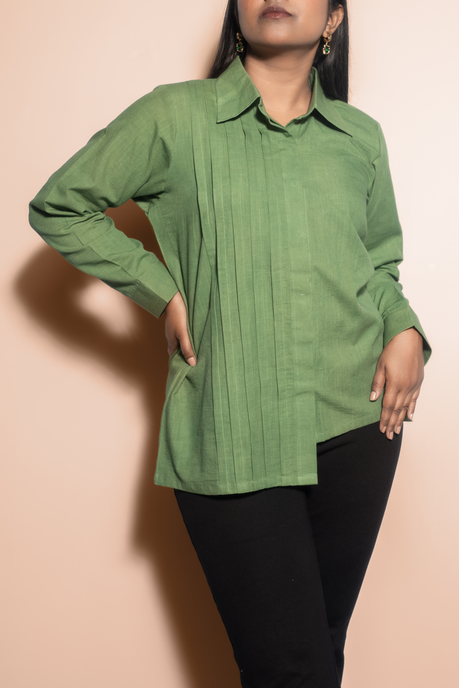 Pleated Asymmetric Shirt