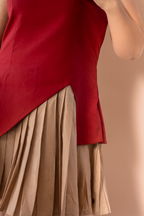 Collared Pleated Skirt Dress