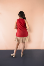 Collared Pleated Skirt Dress
