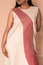 S curved Thread Work Dress