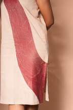 S curved Thread Work Dress