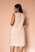 S curved Thread Work Dress