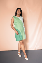 Curved Colour Blocked Dress