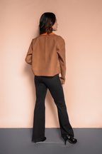 Kantha Dual-Color Cropped Blazer