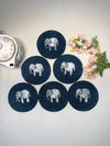 Elephant Blue Coaster Set