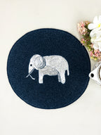 Elephant Blue Tablemat And Coasters