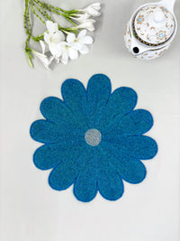 Floral Beaded Blue Tablemat