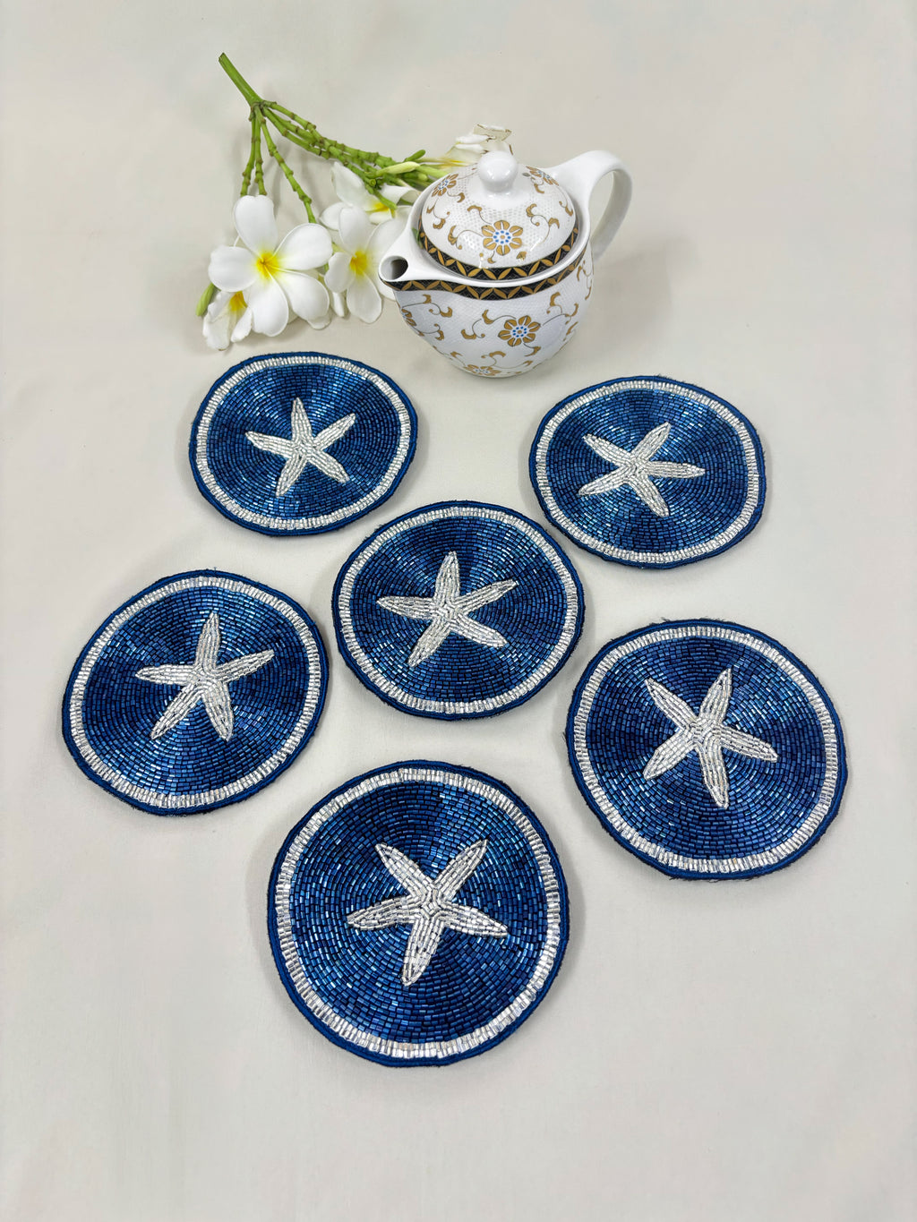 Starfish Blue Coaster set
