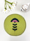 Embedded Floral Lime Tablemat