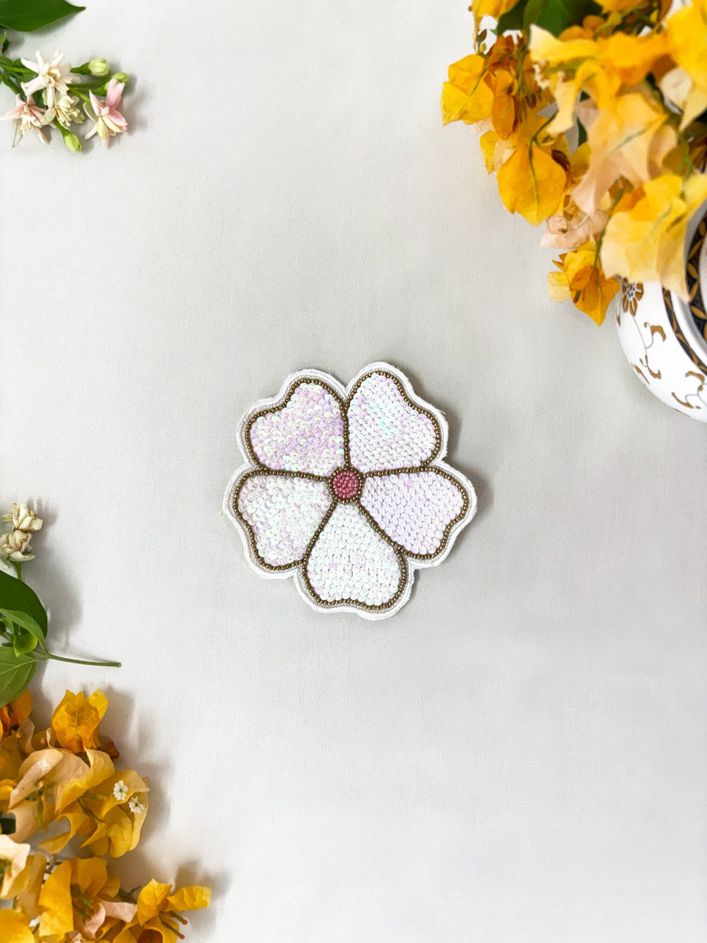White Flower Coaster set