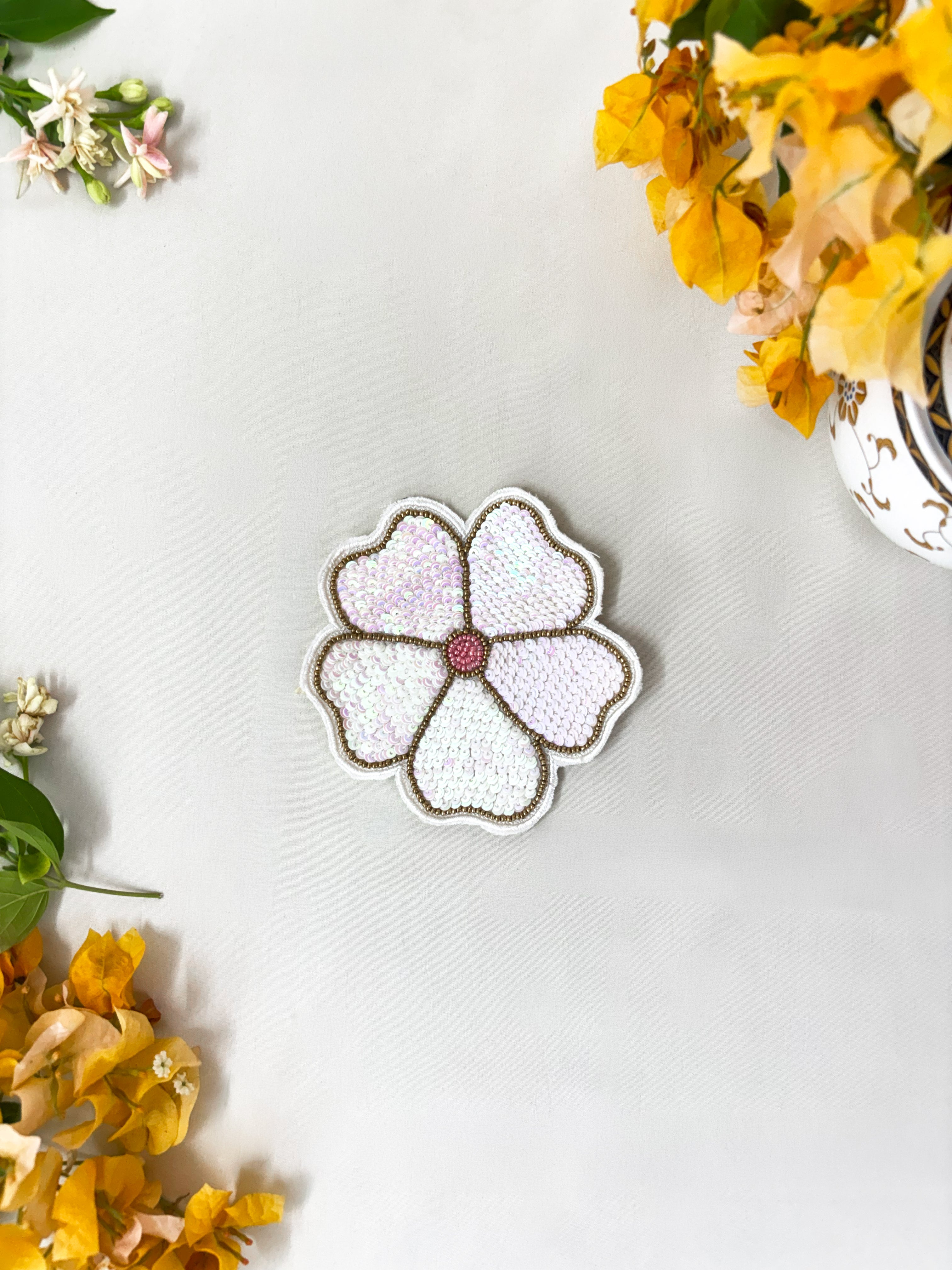 White Flower Coaster set