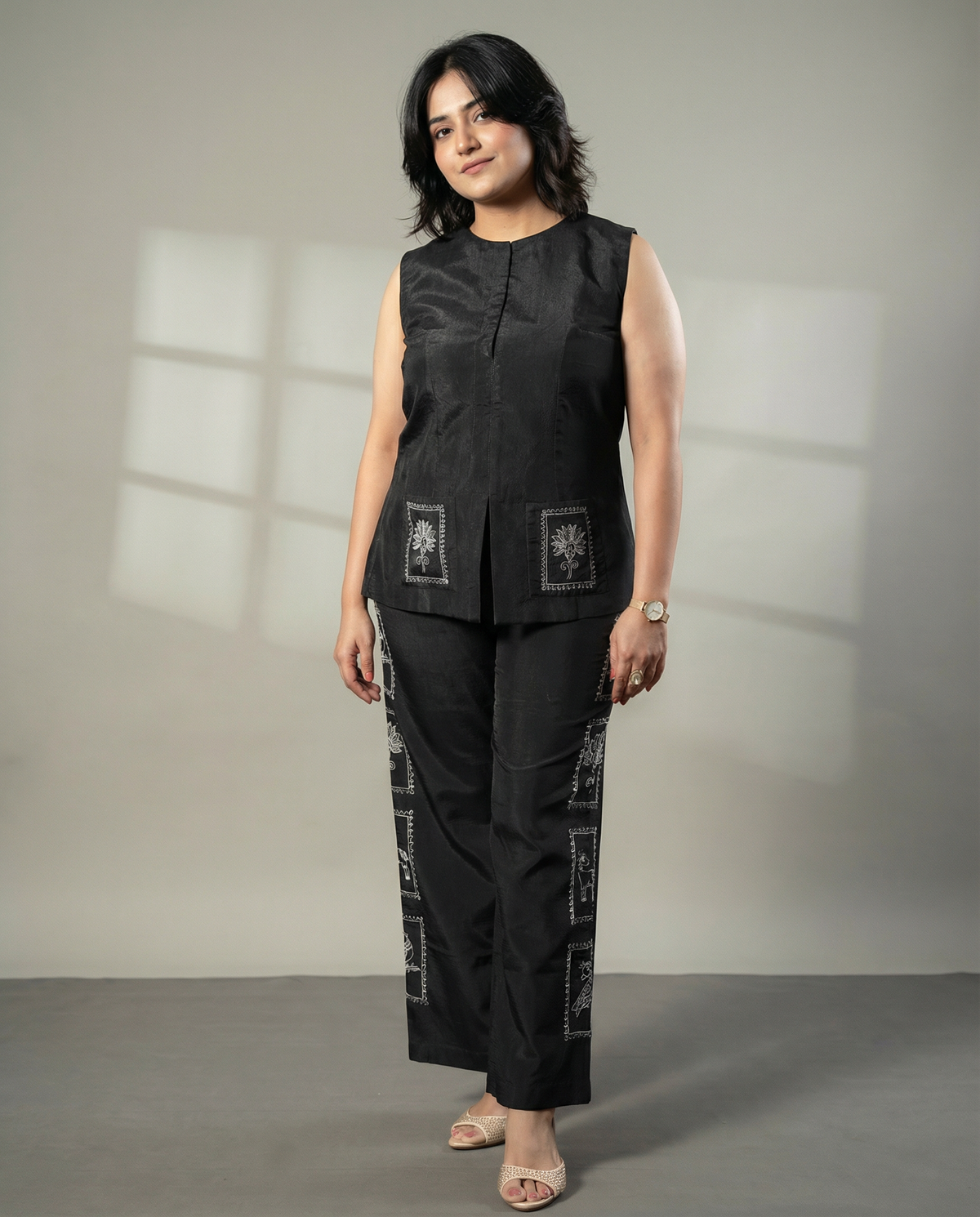 Stamp embroidered co-ord